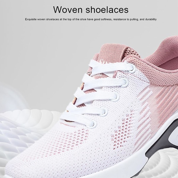 Dame Snøresko Atletiske Trenere Fitness Gym Fritid Luftpute Joggesko Pustende Gåsko Sportssko Pink 38