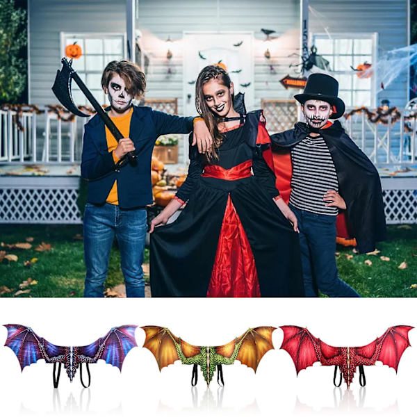 Halloween Drakvinge Cosplay Karneval Vingar För Vuxna Röd Gul Eller Lila Djurvingar Halloween Kostym Red