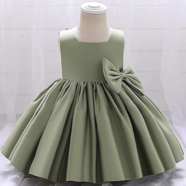 Brudnäbbsklänning Flicka Bröllop Festklänning Barn Tävlingsklänning Brudtärneklänning Baby Silkeslen Satin Rosett Småbarn Flicka Prinsessa Födelsedagsfest Dop Klänning Formell 9 10 Years