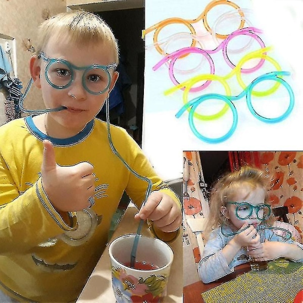 4st Halmglasögon Barn Baby Roliga Födelsedagsfest Leksaker Bar Party Supplies, Color Random