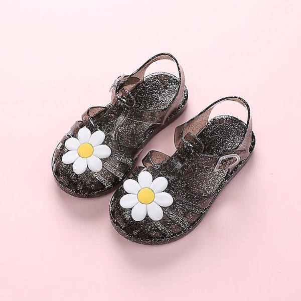 Nya sommarbarn Jelly Princess Sandaler Söta blommor Barn Sandaler Flickor Småbarn Baby Andningsbara ihåliga skor B Size 27