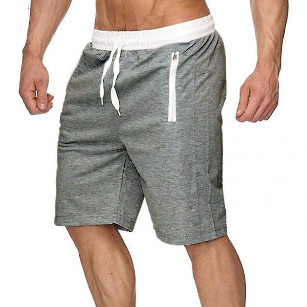 Badshorts för män, simning, jogging, gym, bräda, badbyxor, badkläder, strand, sommar Light Grey XL