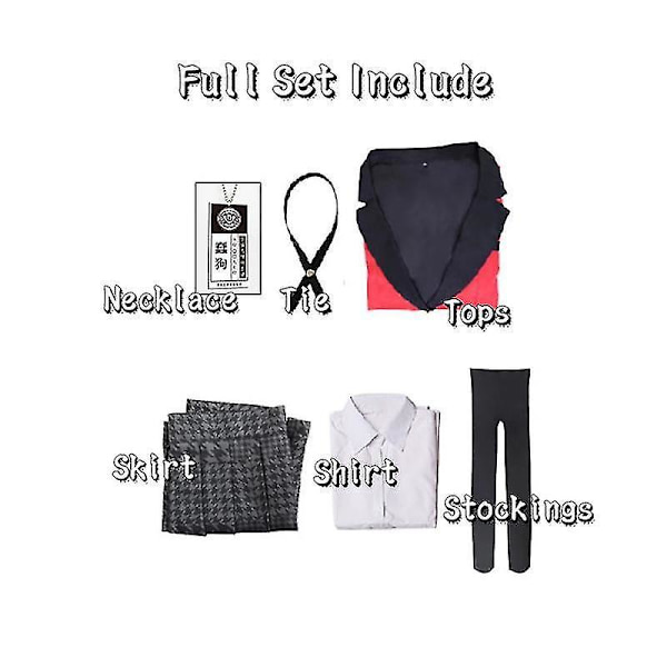 Anime Kakegurui Jabami Yumeko Cosplay Kostym Japansk Röd Komplett Set Skoluniform Kvinnor Halloween C M