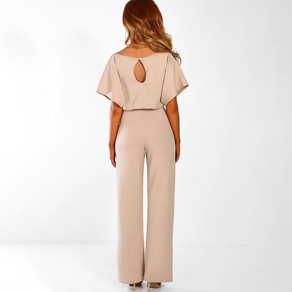 Dame Jumpsuit Casual Vide Ben Dame Aftenfest Lang Playsuit Apricot L