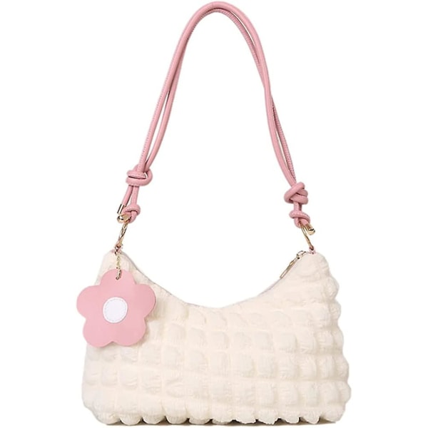 Damehåndveske - Trendy Bubble Cloud Tote Veske Estetisk Y2k Plissert Baguette Veske Skulderveske Underarmsveske Håndveske Pink