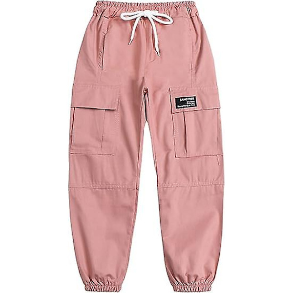 Barnens medelstora till stora barnens lediga byxor och små flickors overaller Pink 140CM