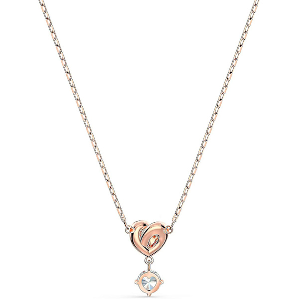 Högkvalitativt vridbart kärlekshalsband med runda diamanter, Swarovski-element, kristallnyckelbenkedja för kvinnor