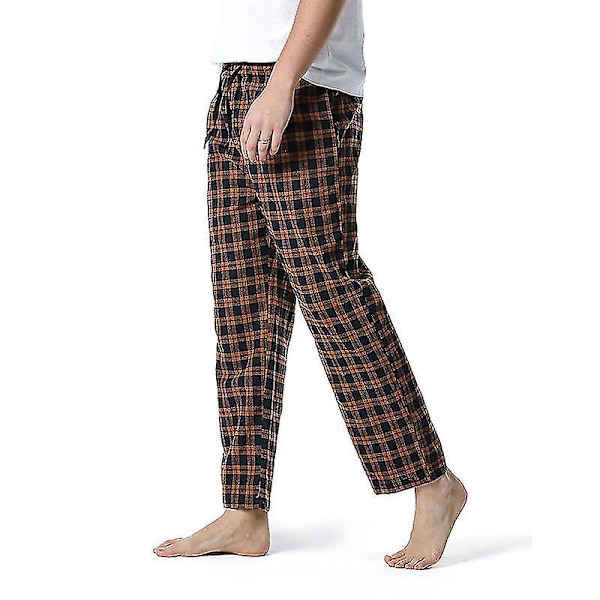 Miesten puuvillaiset kudotut pyjamahousut, ruudulliset kevyet olohousut COLOR 7 M