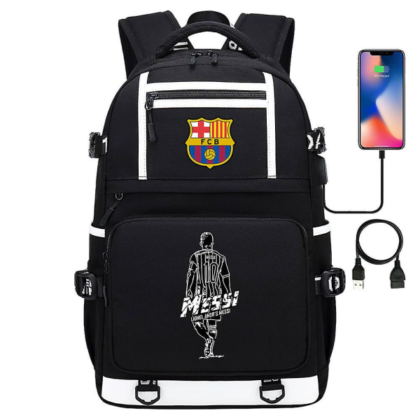 Messi Barcelona printed ryggsäck resväska Student skolväska Vattentät datorväska25