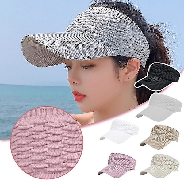 Muoti Urheilu Avoin Päällinen Hattu Naisille Yhteensopiva Hengittävä Aurinkohattu Piknikille ja Leirintään Beige