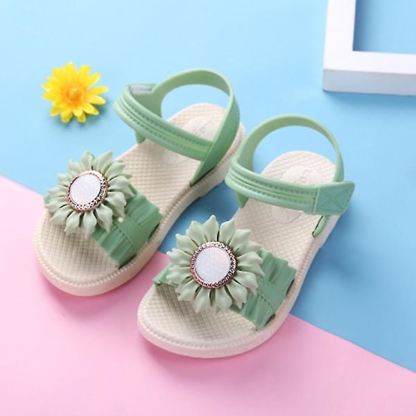 Pigesandaler med åben tå, margueritblomst, sommerstrandsko med PVC-sål, skridsikre Peach Red 27