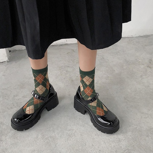 Daglig Uniform Plattformsko Sklisikre Sko Med Mykt Skinn For Camping Innendørs Gåing Black 39