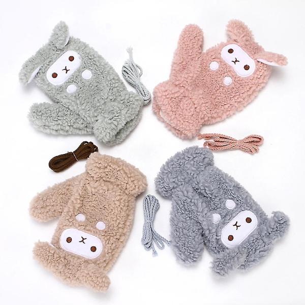 Fancy Rabbit Barnevotter 23cm Lengde Søt Kanin Vinter Varme Hel Finger Hansker Gray