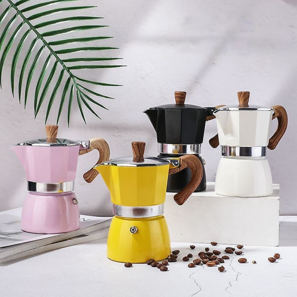 Praktisk kaffebryggare Moka Pots Espresso Latte Perkolator Mocha Kaffebryggare Kittel Cafeteira Coffeeware Med Anti-skållhandtag Silver 150ml