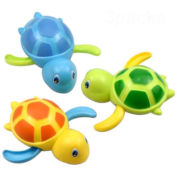 3 st Baby , Clockwork Turtle för småbarn Pojkar Flickor, Wind Up Badleksak, Vattenleksaker Simning