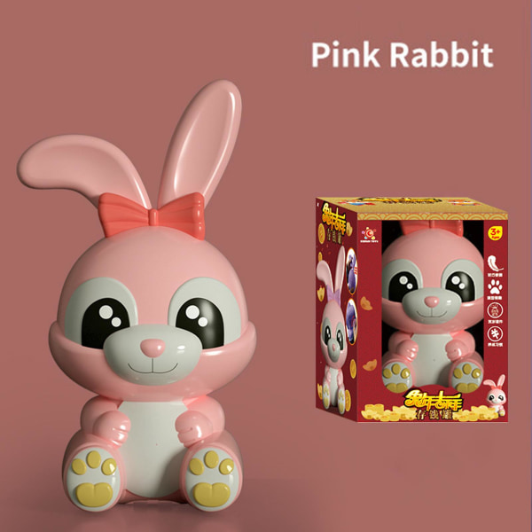 Söt kanin sparbössa spargris kreativ unik sparande leksaker för barn födelsedag nyårspresenter Pink Non-luminous