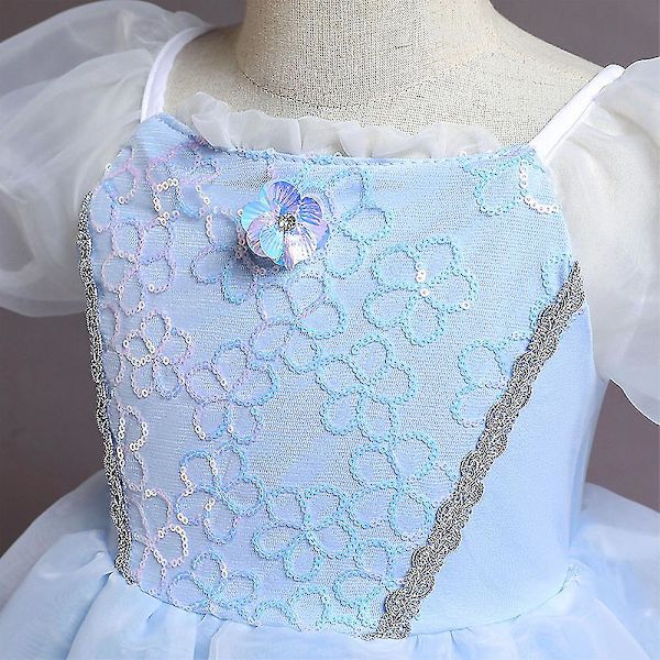Askungen Prinsessa Cosplay Tyllklänning Barn Flicka Balklänning Födelsedagsfest Balklänning Maskeradkostym 3-4 Years