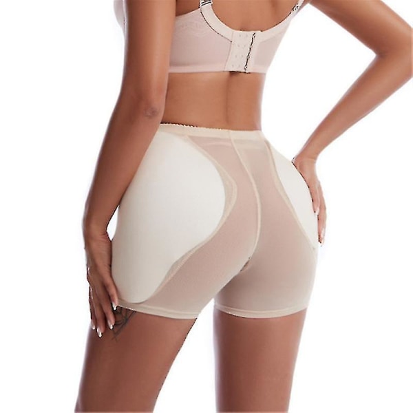 Kvinnors rumphöjare Shapewear höftkuddar förstärkare trosor Shaper Boyshort BEIGE S