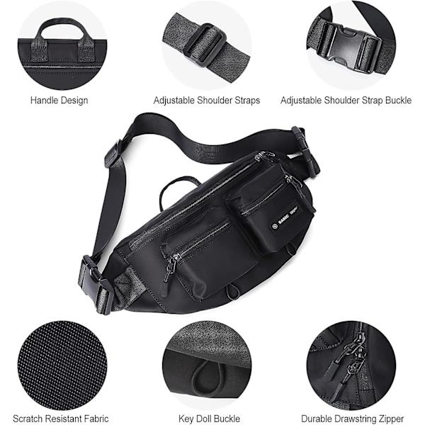 Crossbody Magetaske Sling Bag for Menn, Stor Midjeveske, Moderne Bryst Skulderveske for Menn