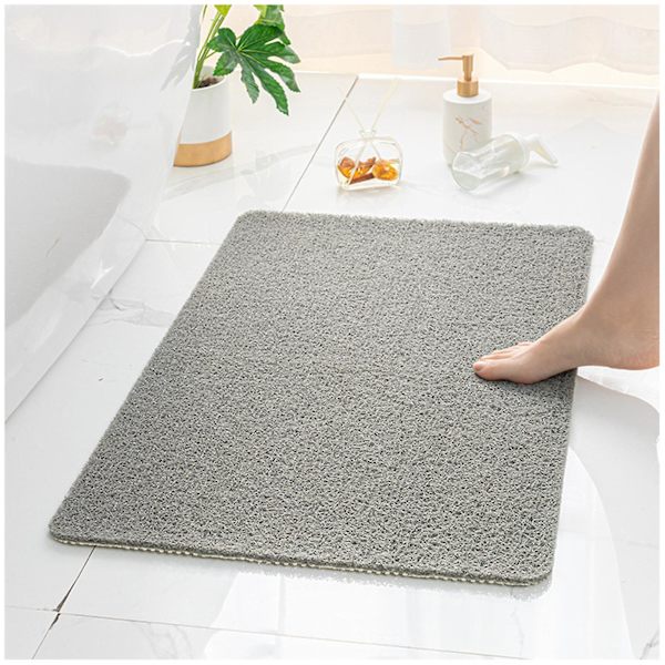 Liukumaton kylpyhuonematto vedenpitävä PVC-lattiamatto kylpyammeeseen ja WC:hen Gray