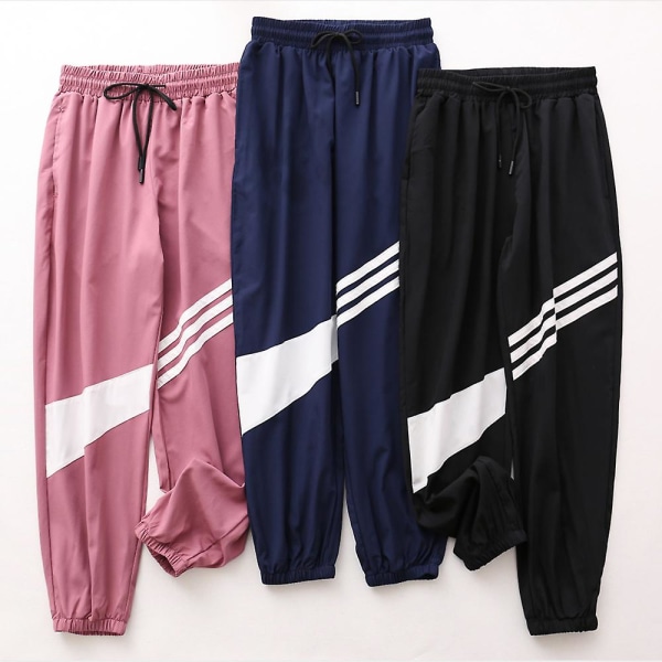 Dam Hip Hop Dragsko Sportbyxor Elastisk fotmanschett Harem Baggy byxor Pink XL