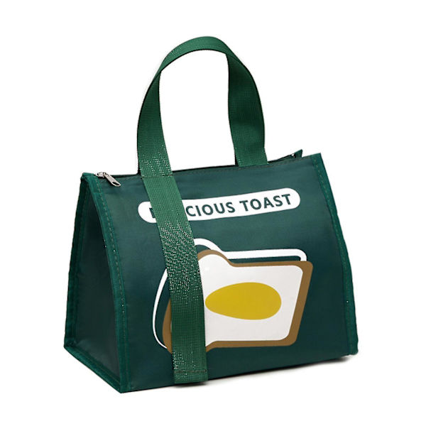 Isolerad lunchväska Inbyggd tjock aluminiumfilm läckagesäker Hållbar lunchväska Green