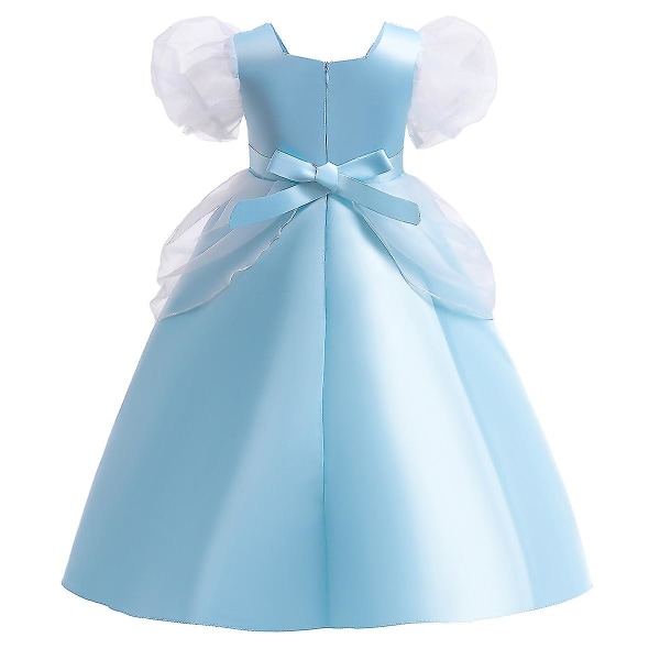 Retro barnklänning flickklänning puffärmad prinsessklänning 120