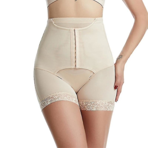 Postpartum Girdle Hög Midja Kontrolltrosor För Kvinnor Rumpa Lyft Belly Slimming Body Shaper Underkläder BEIGE L