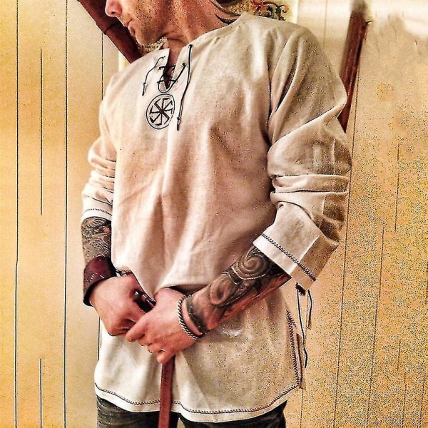 Ridder Cosplay Middelalderkostume Tunika Halloween Kostumer Til Mænd Voksen Viking Pirat Udklædning Fancy Tøj Karneval Skjorter Color 1 S