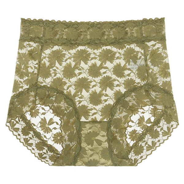 Spetsbyxor Dam Sense Girls Silke Gren Storlek Lätt Andas Hög Midja Triangel Shorts Olive Green XL