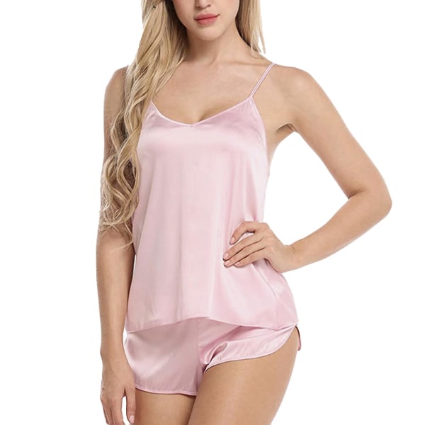 Sovkläder Sexig Underklädesset Glansig Satin Slim-fit Underkläder För Unga Kvinnor Damer Vuxna Pink S