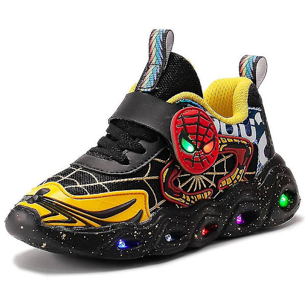 Drenge LED Blinkende Casual Sports Lette Sko Yellow 27
