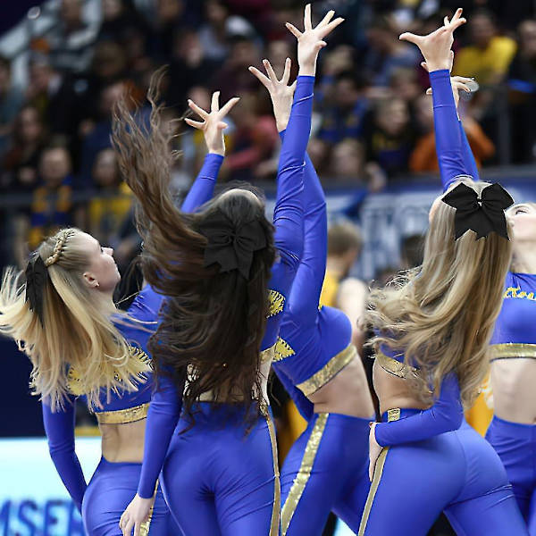 2 st Stora Cheer Bows, 8 Tum Jumbo Cheer Hårrosetter Hästsvanshållare Elastiskt Band För Cheerleaders Tonårsflickor, Håraccessoarer med Rosett Blue
