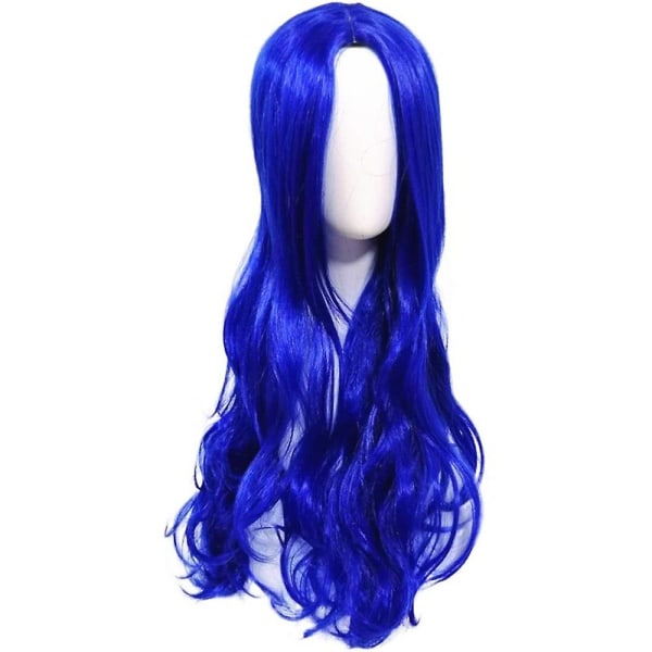 Halloween Descendants 3 Evie Cosplay Peruk Blå Lockig Lång Peruk Fest Utklädningsrekvisita
