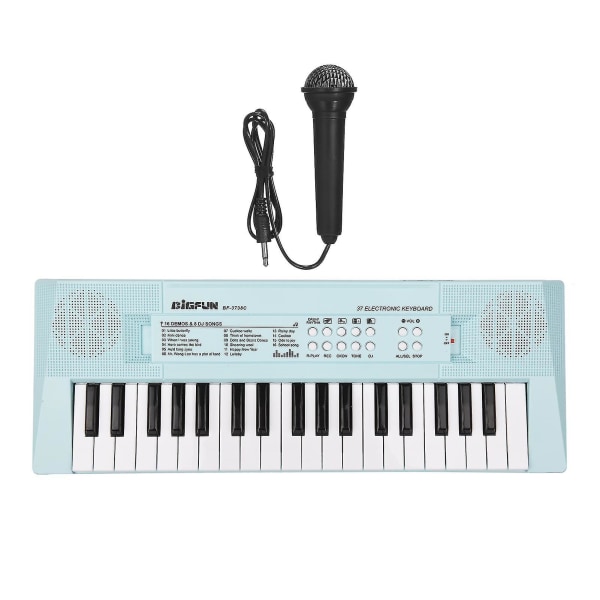 Elektronisk klaver med mini keyboard 37-tangenters elektronisk keyboard klaver børneklaver Blue