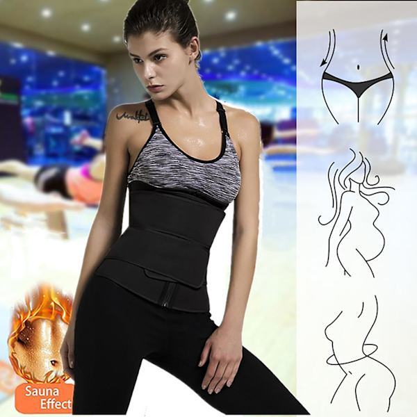 Slimmande kroppsformande bälte för kvinnor, magkontroll, svettgenererande shapewear-korsett, lämplig för träningspass M