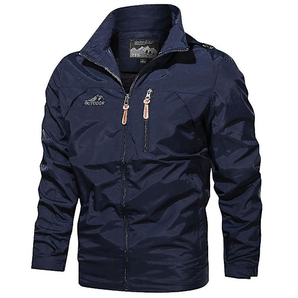 Herre Vinter Hette Army Frakk Taktisk Militær Jakke Kamp Yttertøy Blue 3XL