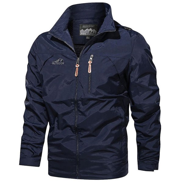 Herre Vinter Hette Army Frakk Taktisk Militær Jakke Kamp Yttertøy Blue 4XL