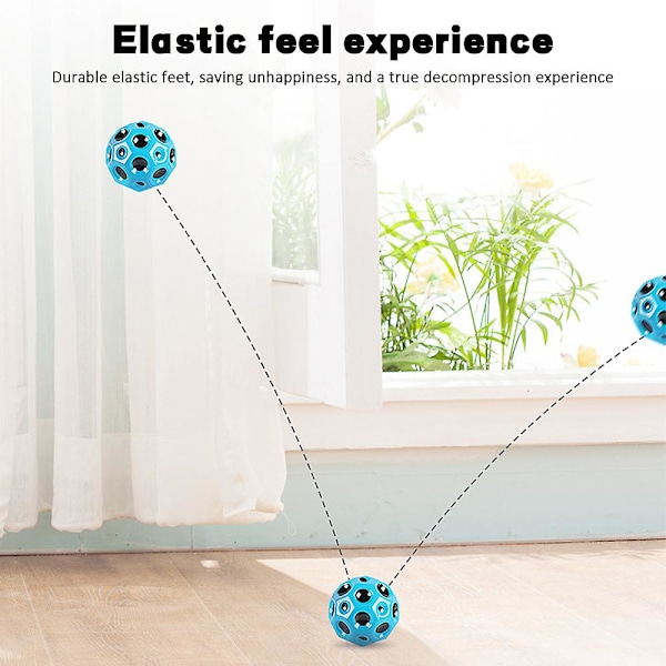 Space Balls Högt Studsande Boll, Pop Studsande Spaceball Sport Träning Gummi Studsboll Sensorisk Leksak För Husdjur Och Barn Blue