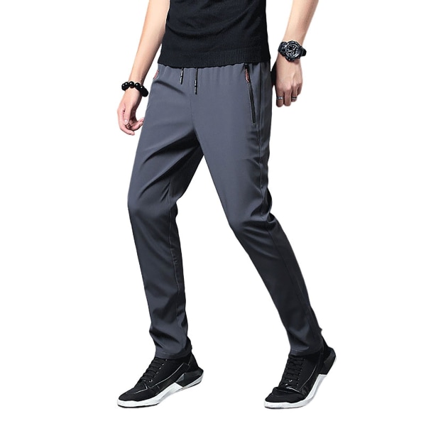 Mens Casual Outdoors Joggingbyxor Enfärgade sportjoggarbyxor Lämpliga för att gå och shoppa iklädd Gray XL