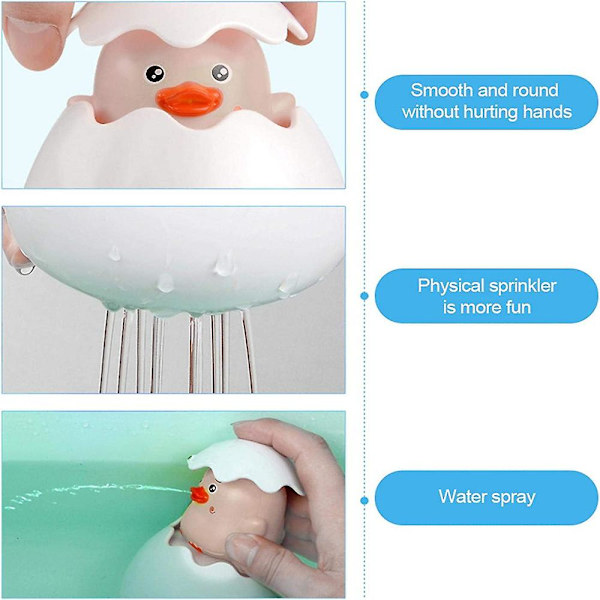 Badelegetøj med vandstråle til børn, søde dyreklækkende æg spray sprinkle legetøj til badekar pool badeværelse Pink Duck