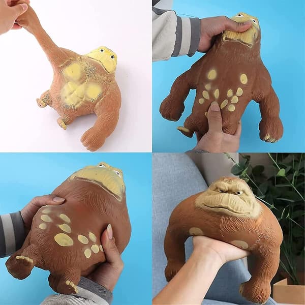 Elastisk Gummigorilla Fylt med Lim-sand, Dyrefigur Høy-elastisk Strekkbar Dekompresjon, Dekompresjonsleke