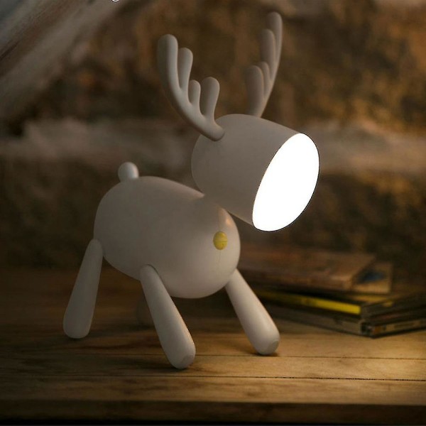 USB Ladattava Söpö Hirvi LED Yövalot Himmennettävä Yöpöytävalaisin Beige