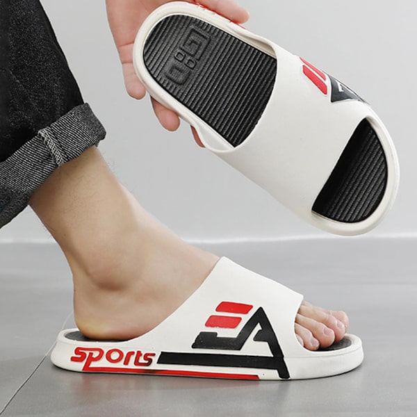 Sommar Herr Tjock Sula Tofflor Halkfria Dusch Badrumstofflor Lämpliga För Camping Inomhus Promenader White 41
