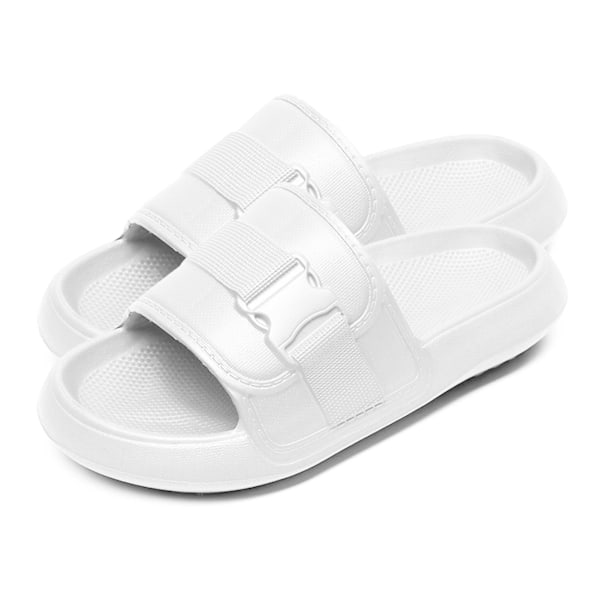 Lätta Tofflor Bekväma Vardagstofflor Öppen Tå Platå Sandaler Strandskor För Par White 44 45