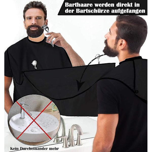 Skäggförkläde för skäggdesign, uppsamlingsduk för hår och skäggklippning, rakgåva för män White