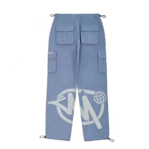 Retro Herre Bukser Street Sommer Casual Rett Bukser Trykt Elastisk Nøytral Bukser style8 XL