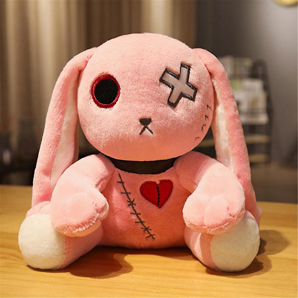 Läskig Påskhare Plyschleksak Långörad Kanin Djur Gosedjur Docka För Barn Flickor Halloween Födelsedagspresenter Pink