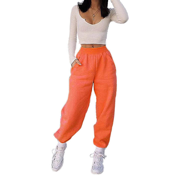 Dam Mode Sportbyxor Löpning Vandringsbyxor Långbyxor Orange XL