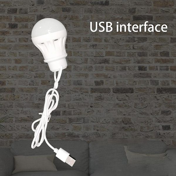 USB LED Lampa Glödlampa Campinglykta med USB Laddningskabel för Inomhus Utomhus Camping Tält Ordinary